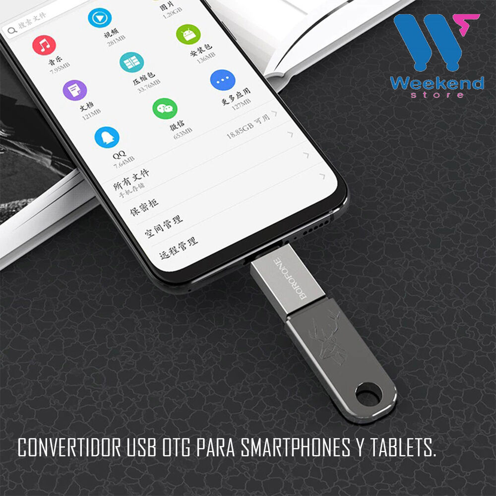 Adaptador Otg Usb- Hembra A Micro Usb Macho Borofone image number 5.0
