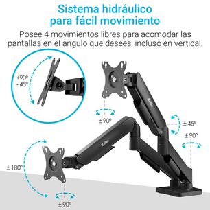 Soporte Articulado Kolke Sistema De Gas Para Dos Monitores