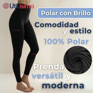 Calza Leggings Con Brillo Polar Tiro Alto Mujer