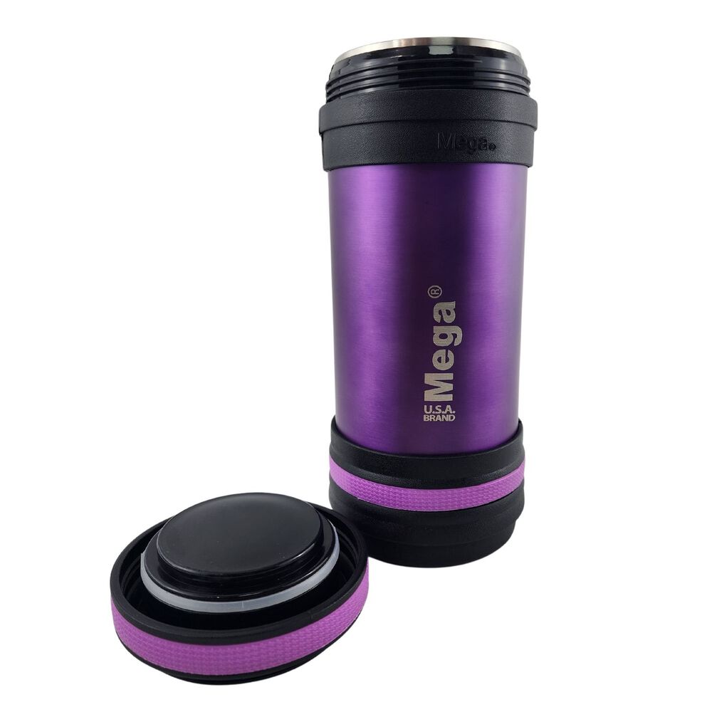 Termo Mega Maxx 600ml Comidas Metalico Acero Inoxidable Morado image number 4.0