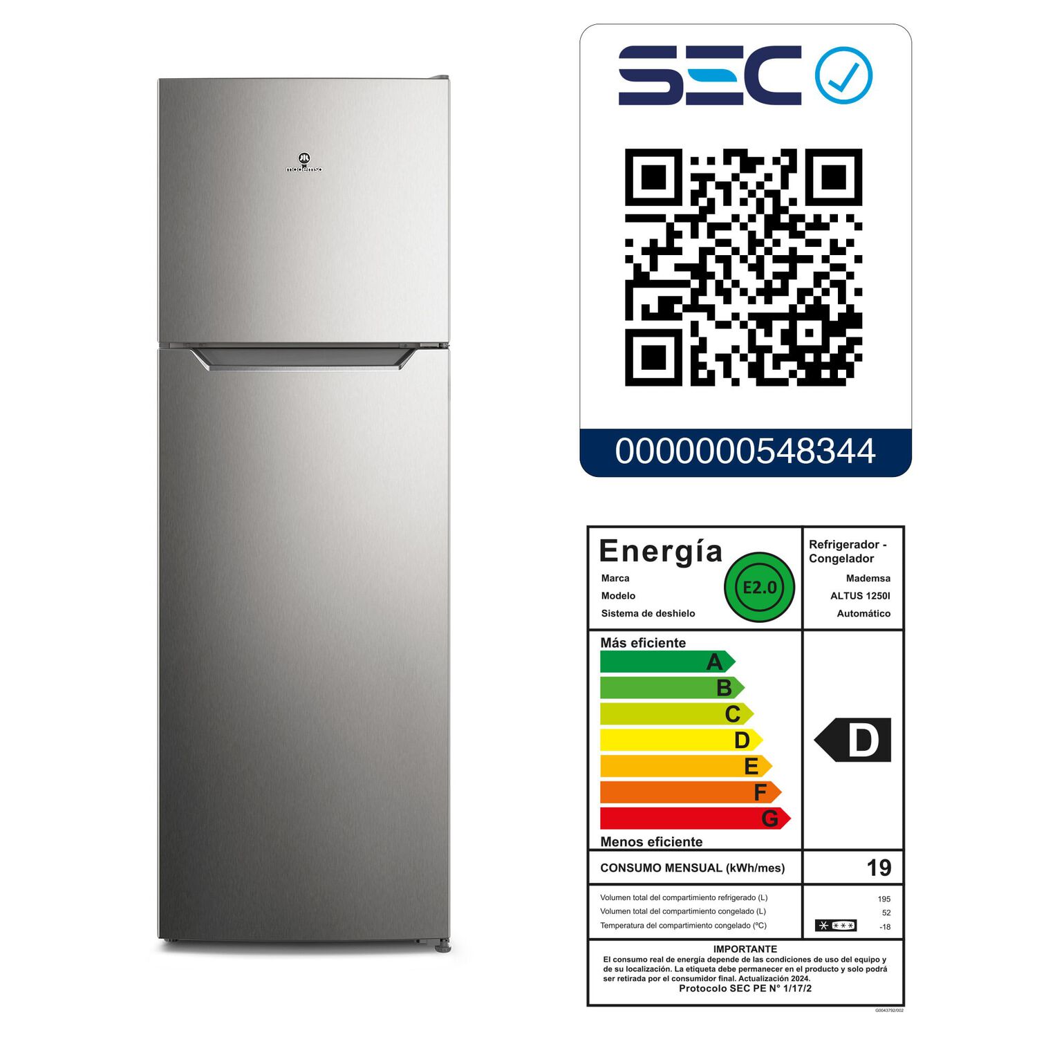 Refrigerador 247l No Frost Top Freezer Inverter Altus 1250 I image number 9.0