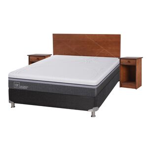 Box Spring Cic Ortopedic / 2 Plazas / Base Normal + Set De Maderas
