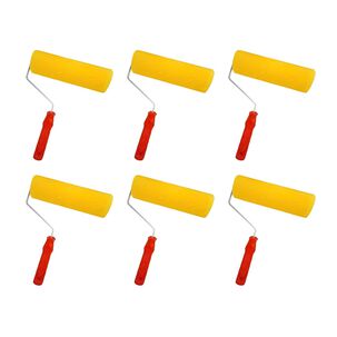 Set 6 Rodillos Esponja 9 Pulgadas Mango Plastico Pintar