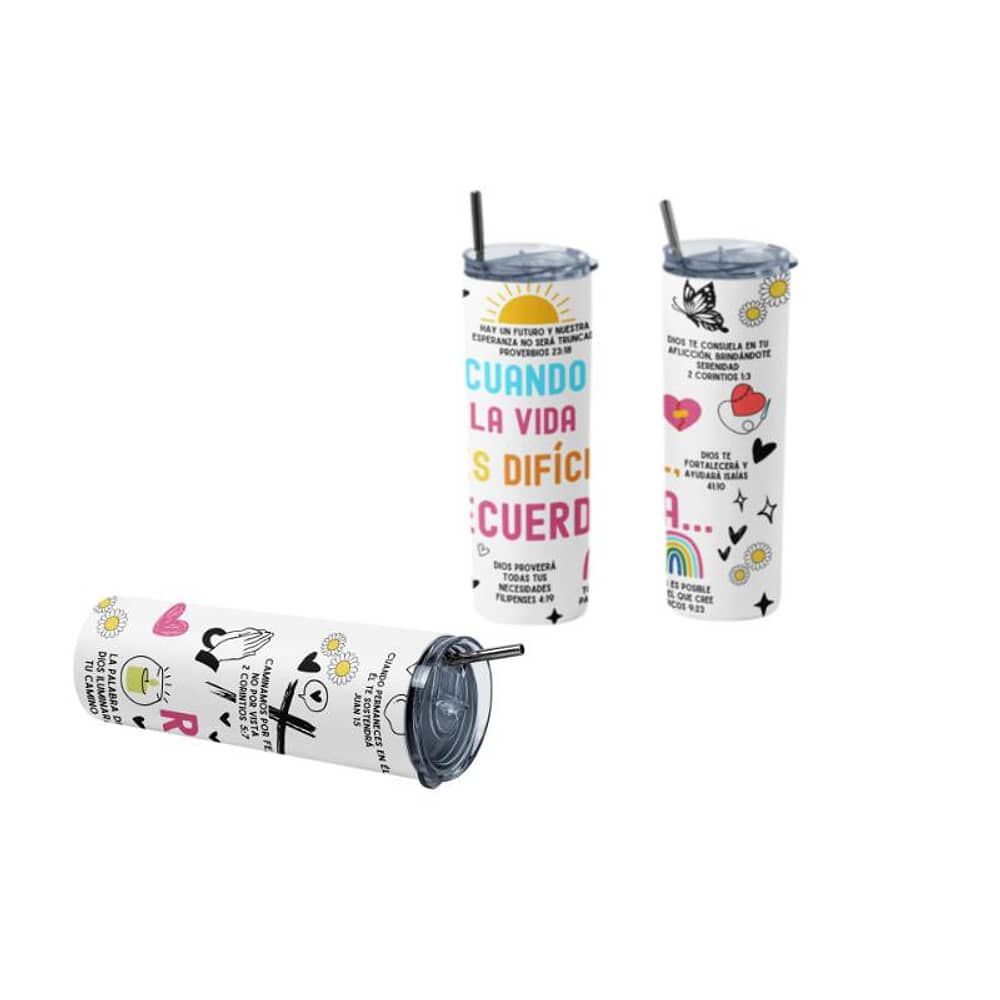 Termo Botella T&eacute;rmica Cristiano Con Vers&iacute;culos B&iacute;blicos Evang&eacute;lico image number 1.0
