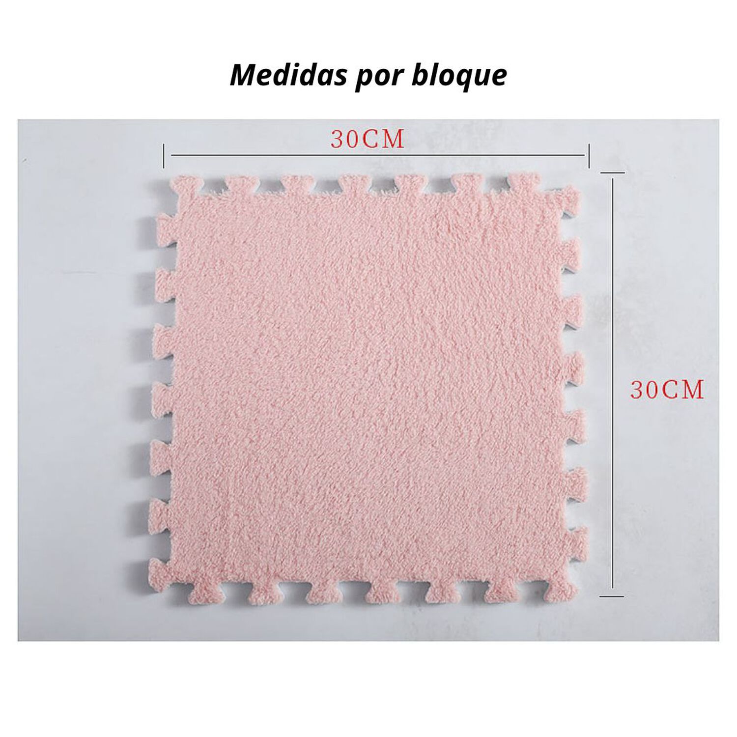 Pack 6 Alfombras Rompecabezas Felpa Shaggy 30x30 Cm Armables image number 2.0