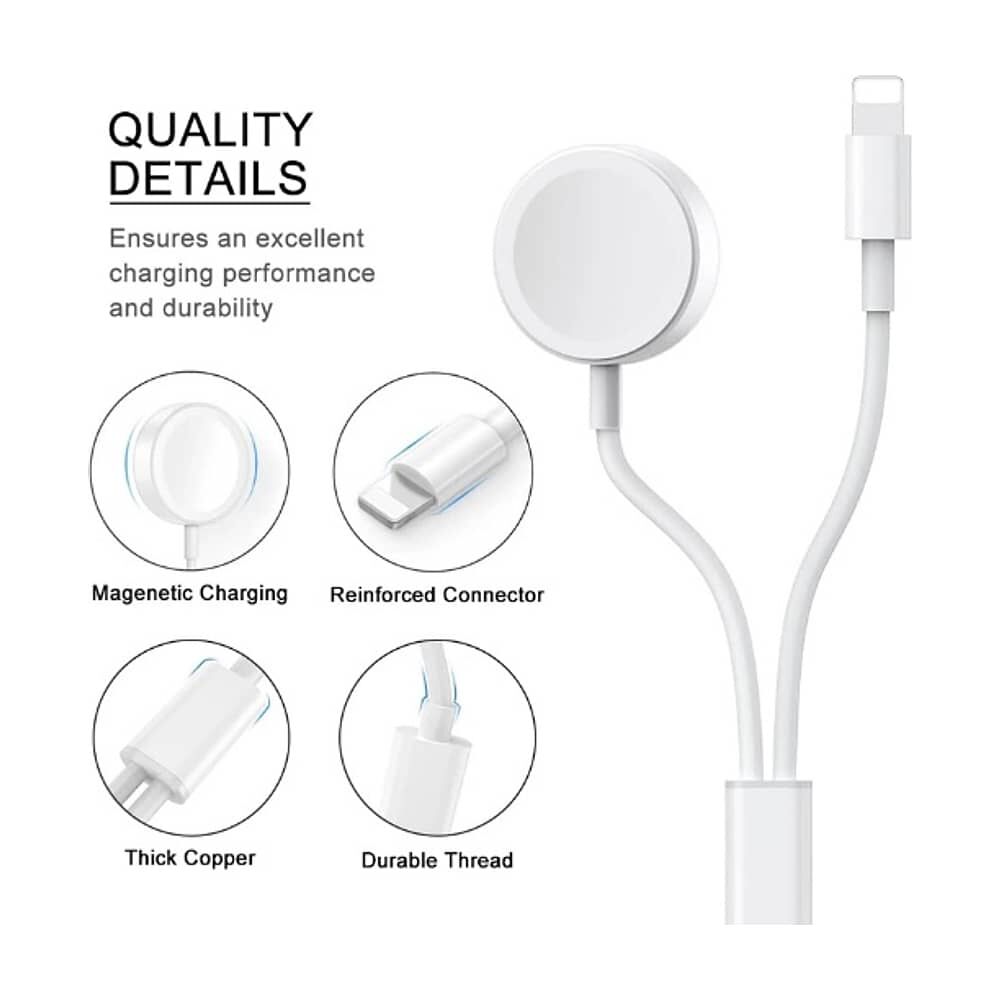 Cargador De Celular Inalambrico 2 En 1 Usb Magnetico Y Compatible Iphone Y Iwatch Carga Rapida 3a 30w Smartphone Android Para Iphone image number 2.0