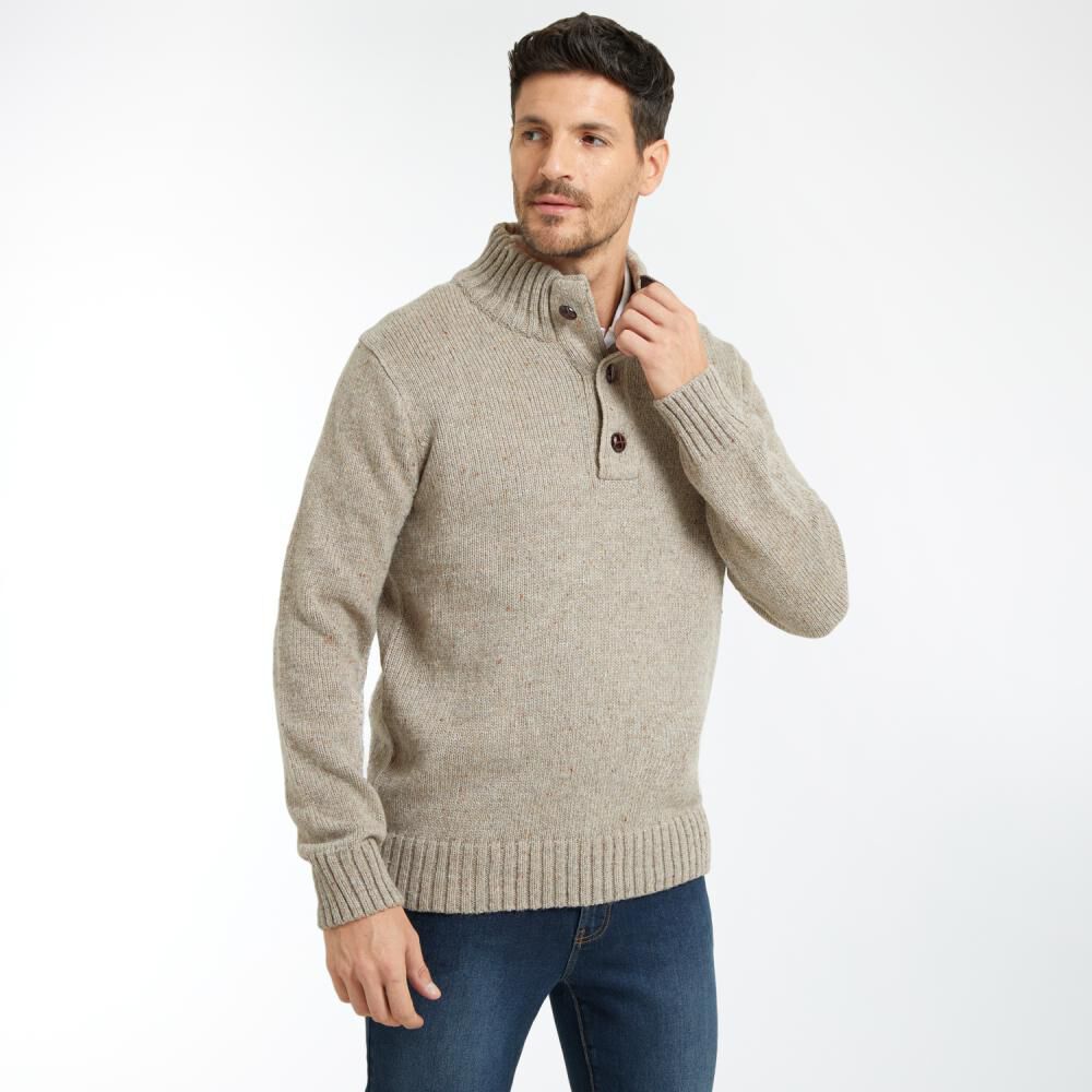 Sweater Regular Cuello Alto Abotonado Hombre Peroe