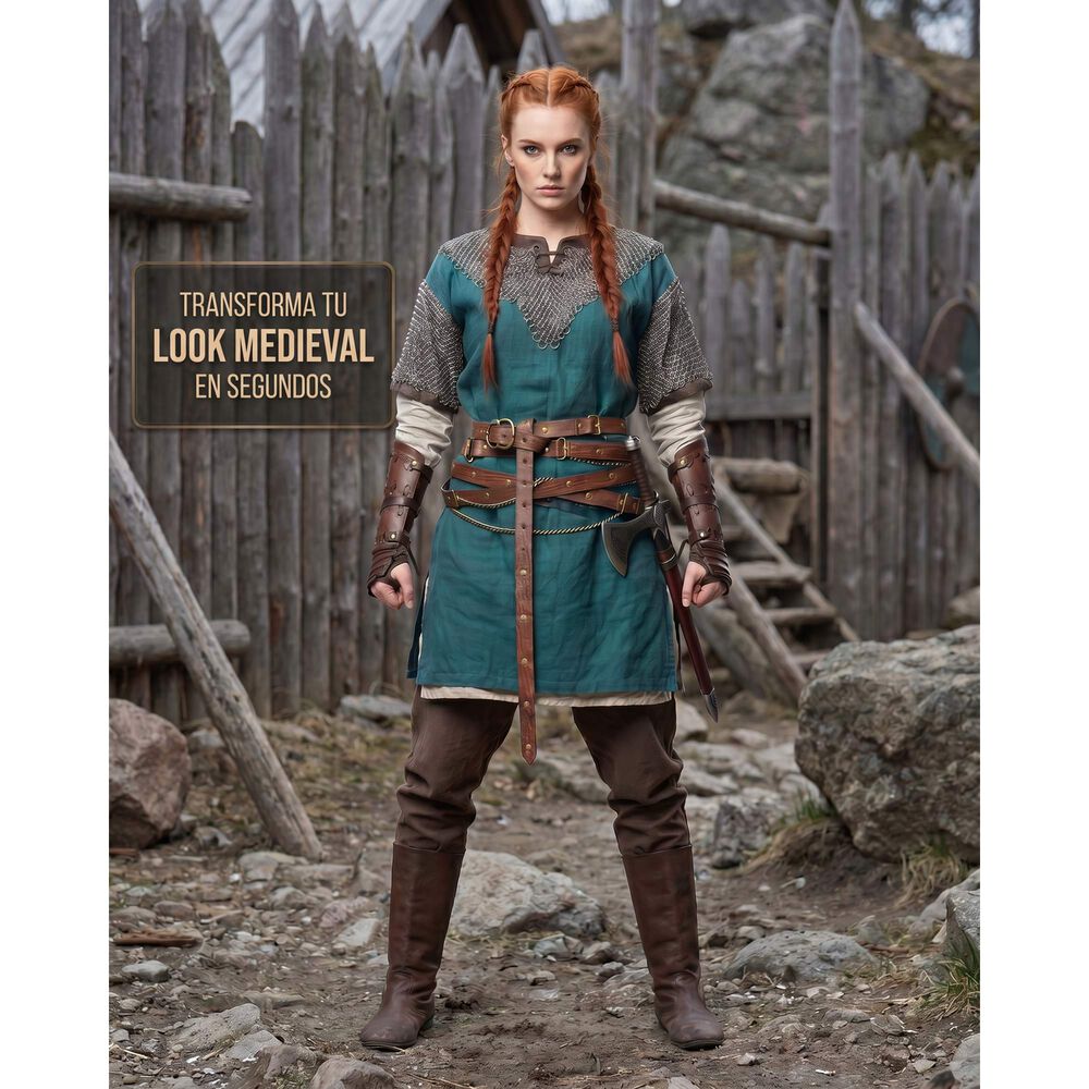 Cinturon Vikingo Medieval De Cuero Pu Accesorio Cosplay image number 23.0