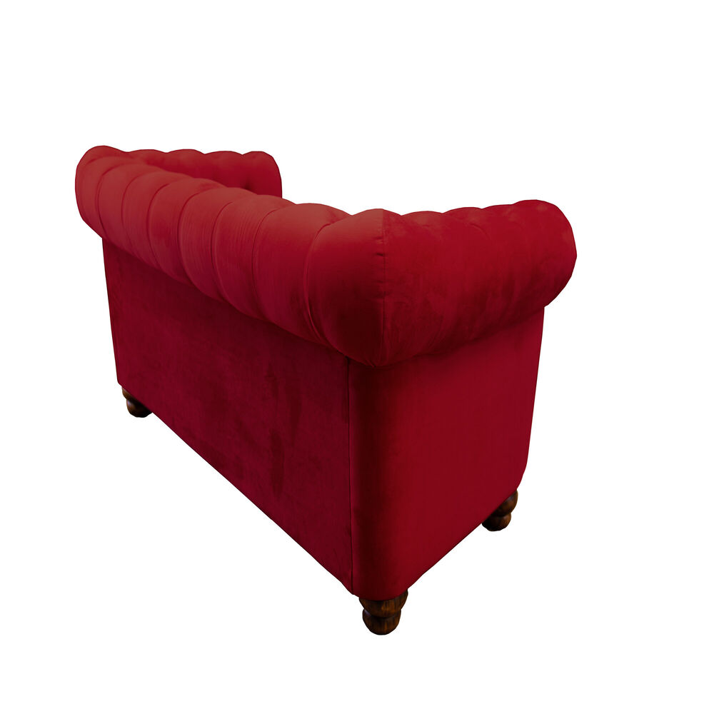 Sofa Florencia 2 Cuerpos Tela Velvet Burdeo image number 2.0