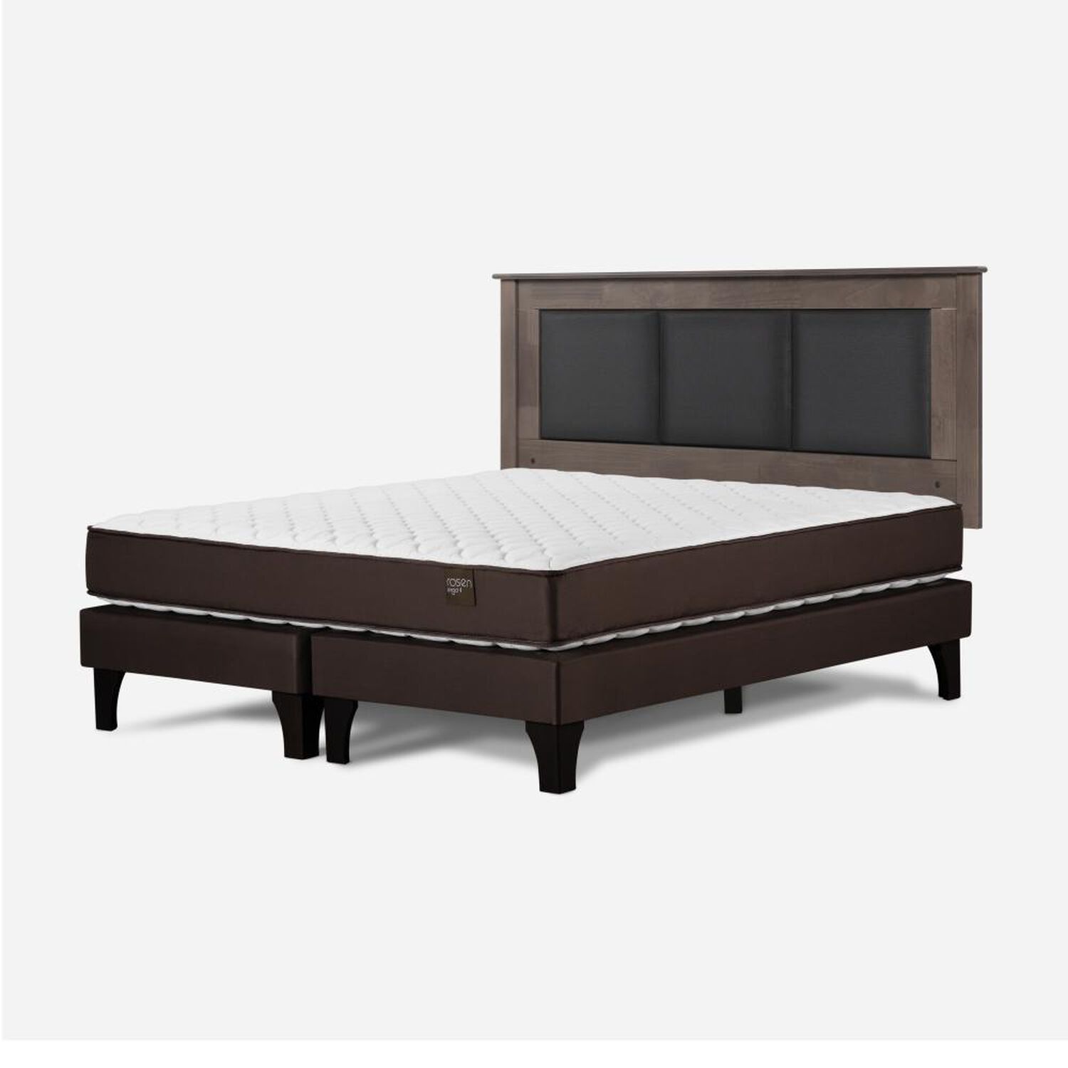Cama Europea Rosen Ergo T New / King / Base Dividida  + Respaldo Rachel Gris image number 2.0