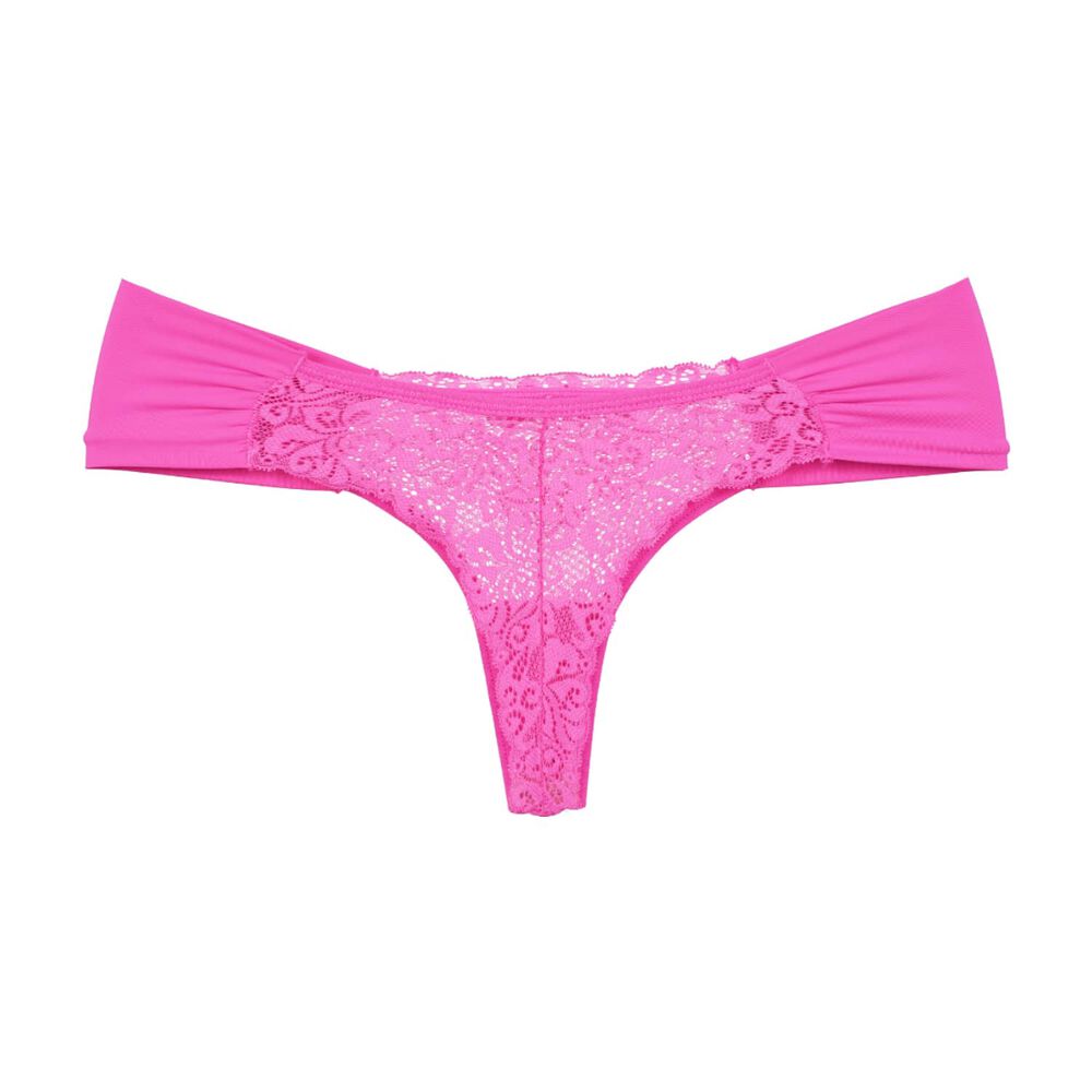 Colaless Lateral Drapeada Y Encaje Rosa 2rios image number 0.0