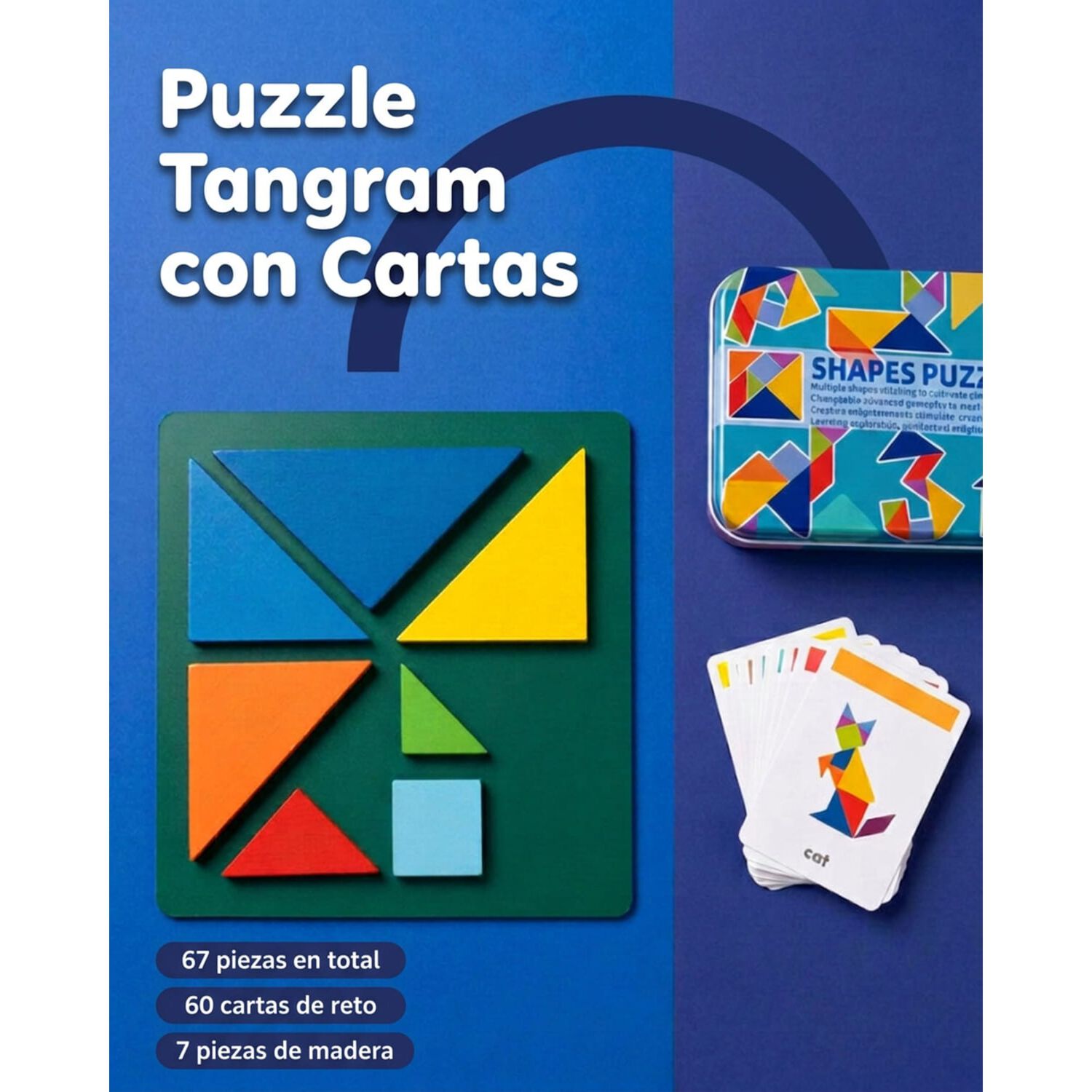 Set Juguete De Madera Rompecabezas Puzzles Ni&ntilde;os 67 Pcs image number 2.0
