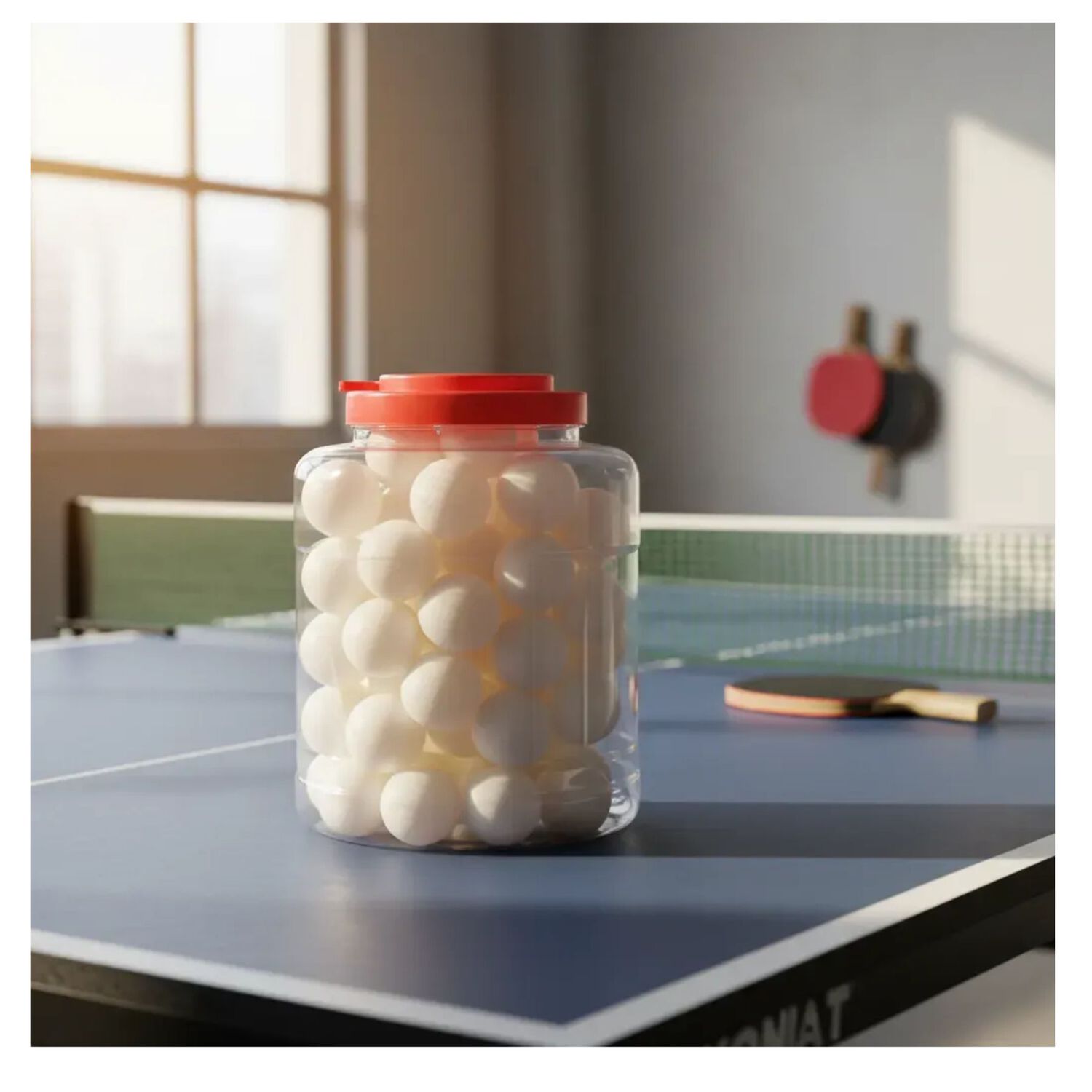 Pelotas De Ping Pong Set 60und En Tarro Blancas image number 2.0