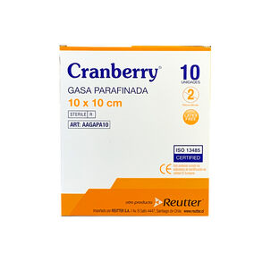 Gasa Parafinada Cranberry 10x10cm - Caja De 10 Und