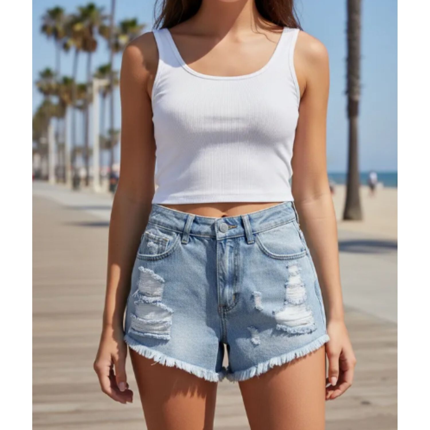 Short Jeans Mujer Mezclilla Denim Tiro Alto Excelente Horma image number 4.0