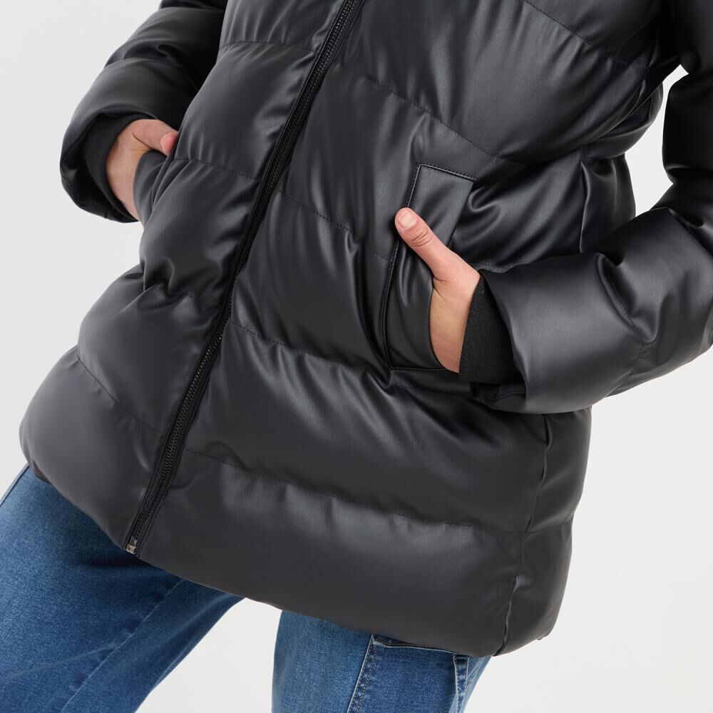Parka Larga Cuello Alto Con Cacpucha Mujer Rolly Go image number 4.0