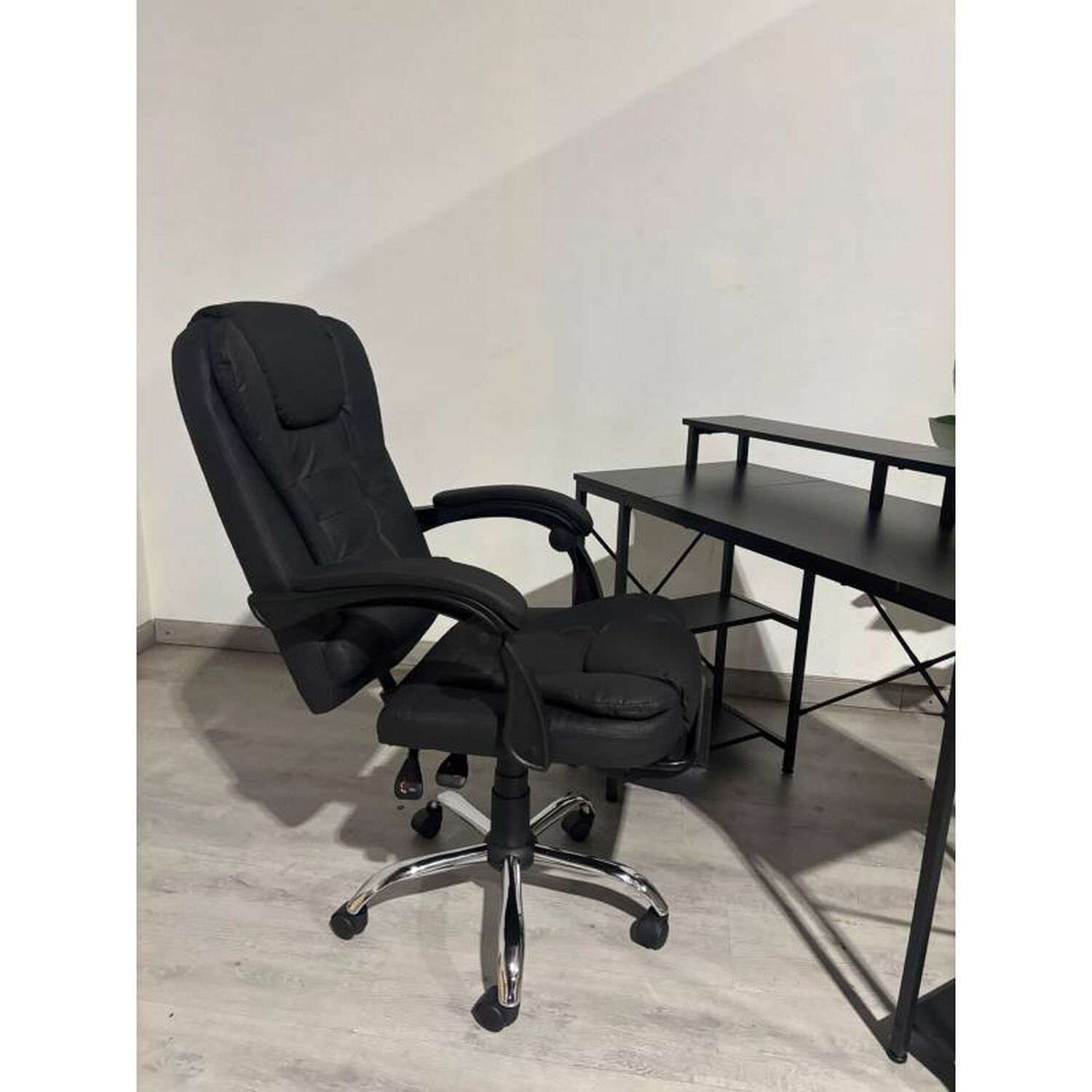 Silla Escritorio Rex Ecocuero Negro Ergon&oacute;mica Altura Ajustable image number 1.0