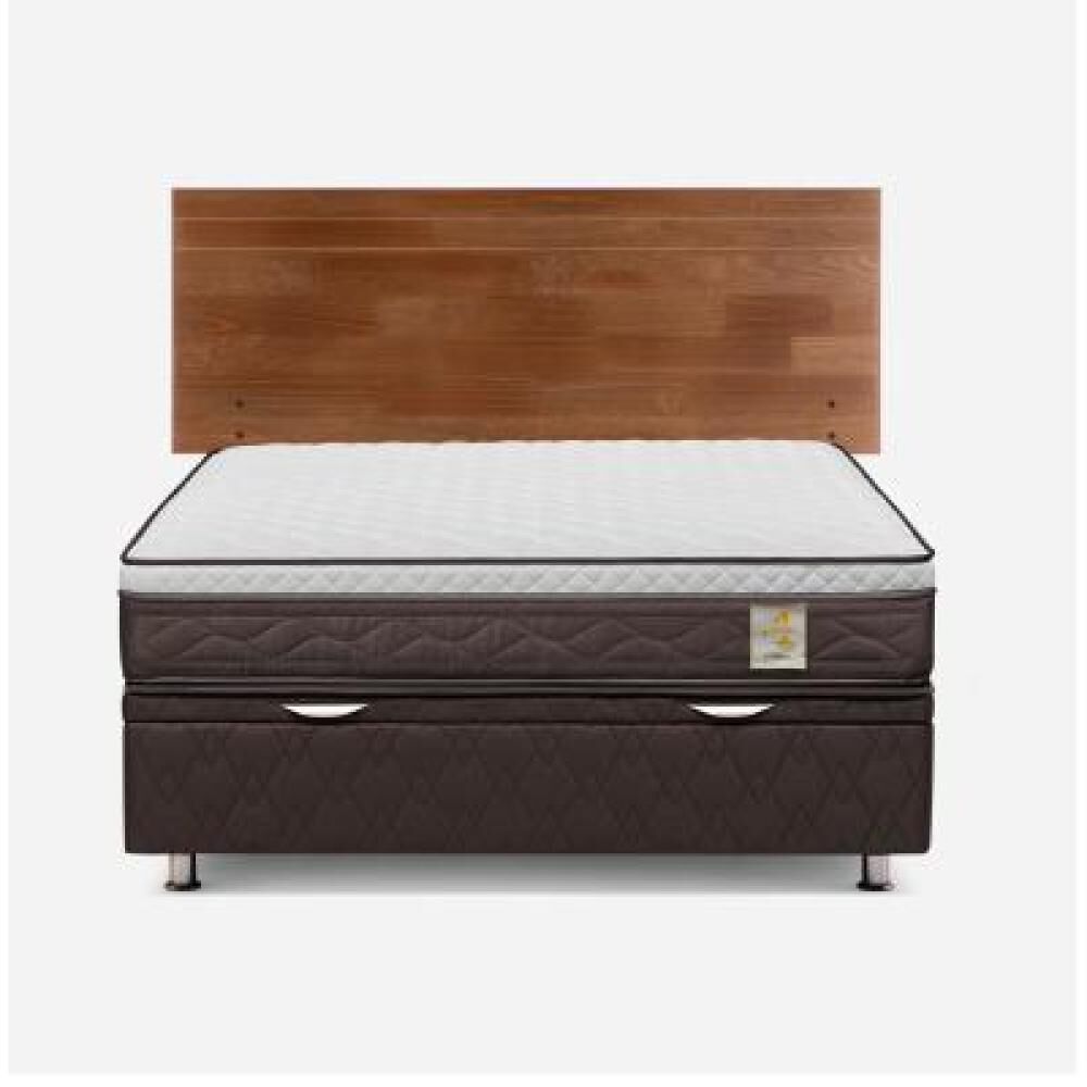 Cama Ba&uacute;l Rosen New Style 4 Plus / 2 Plazas / Base Normal + Respaldo Tabor Caramelo image number 5.0