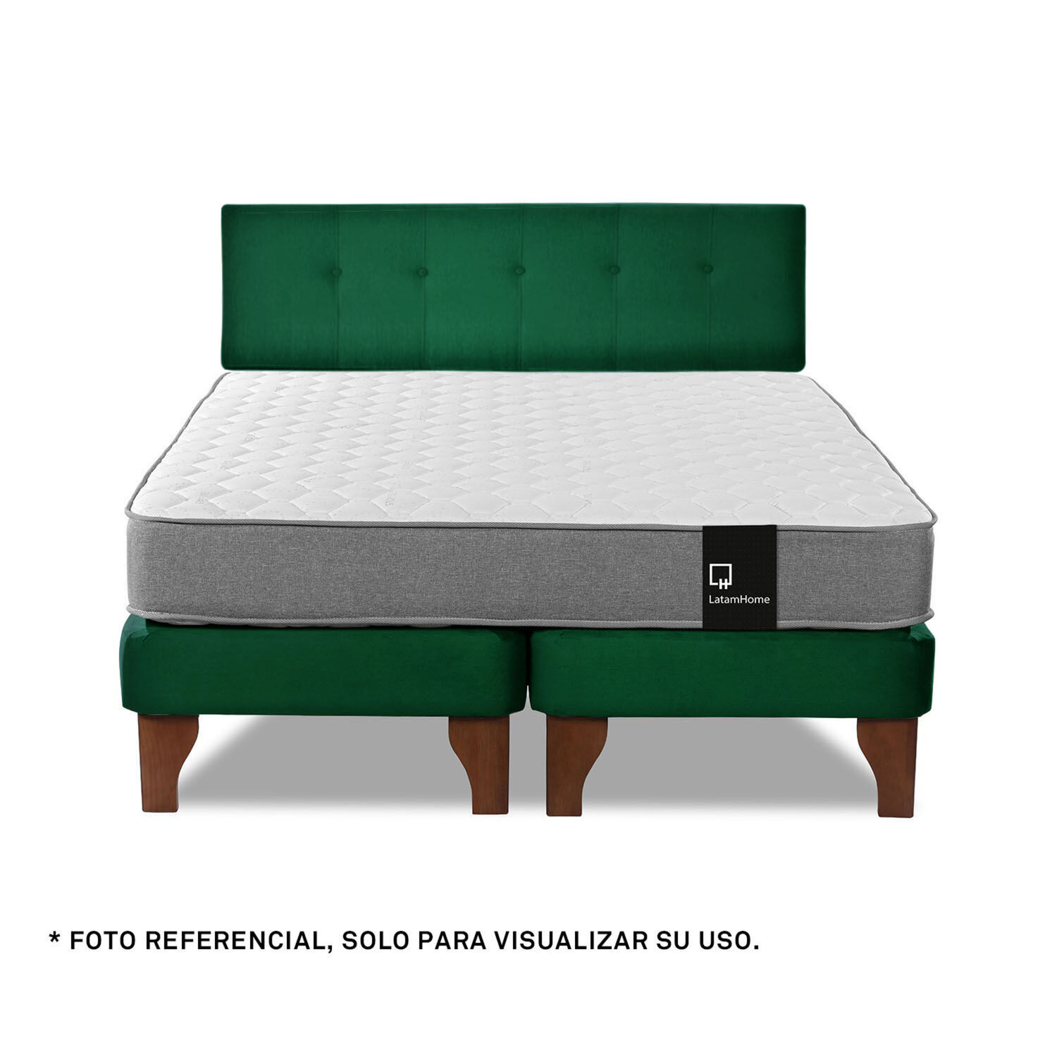 Respaldo Best Tela Velvet Verde 2 Plazas image number 3.0