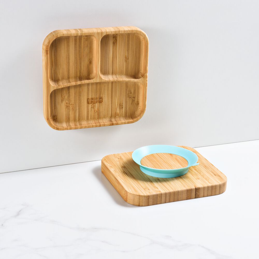 Plato Cuadrado Ventosa Fisher Price Bam N Boo Azul Bb1174 image number 3.0