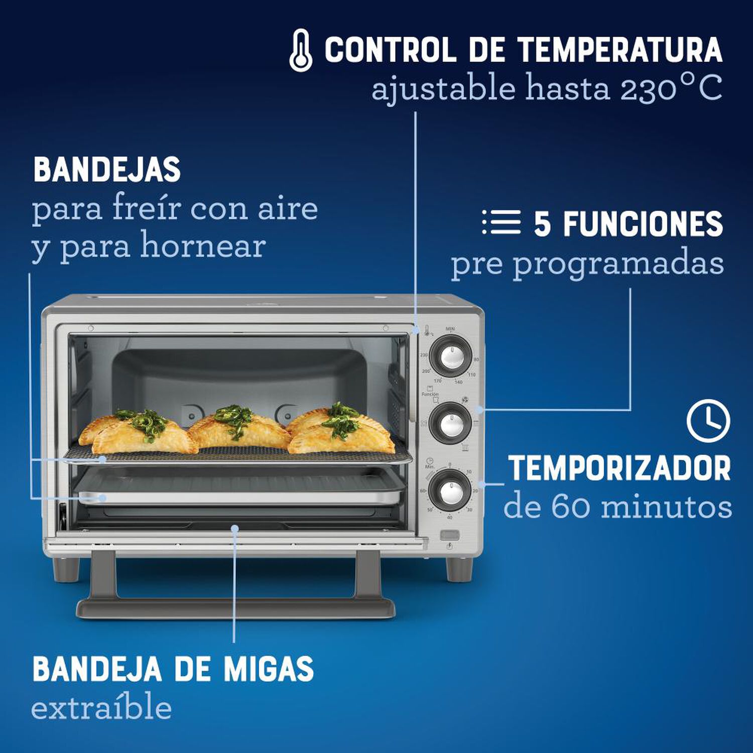 Horno El&eacute;ctrico con Freidora de aire Oster TSSTTVLS25 / 25 Litros / 1500W image number 7.0