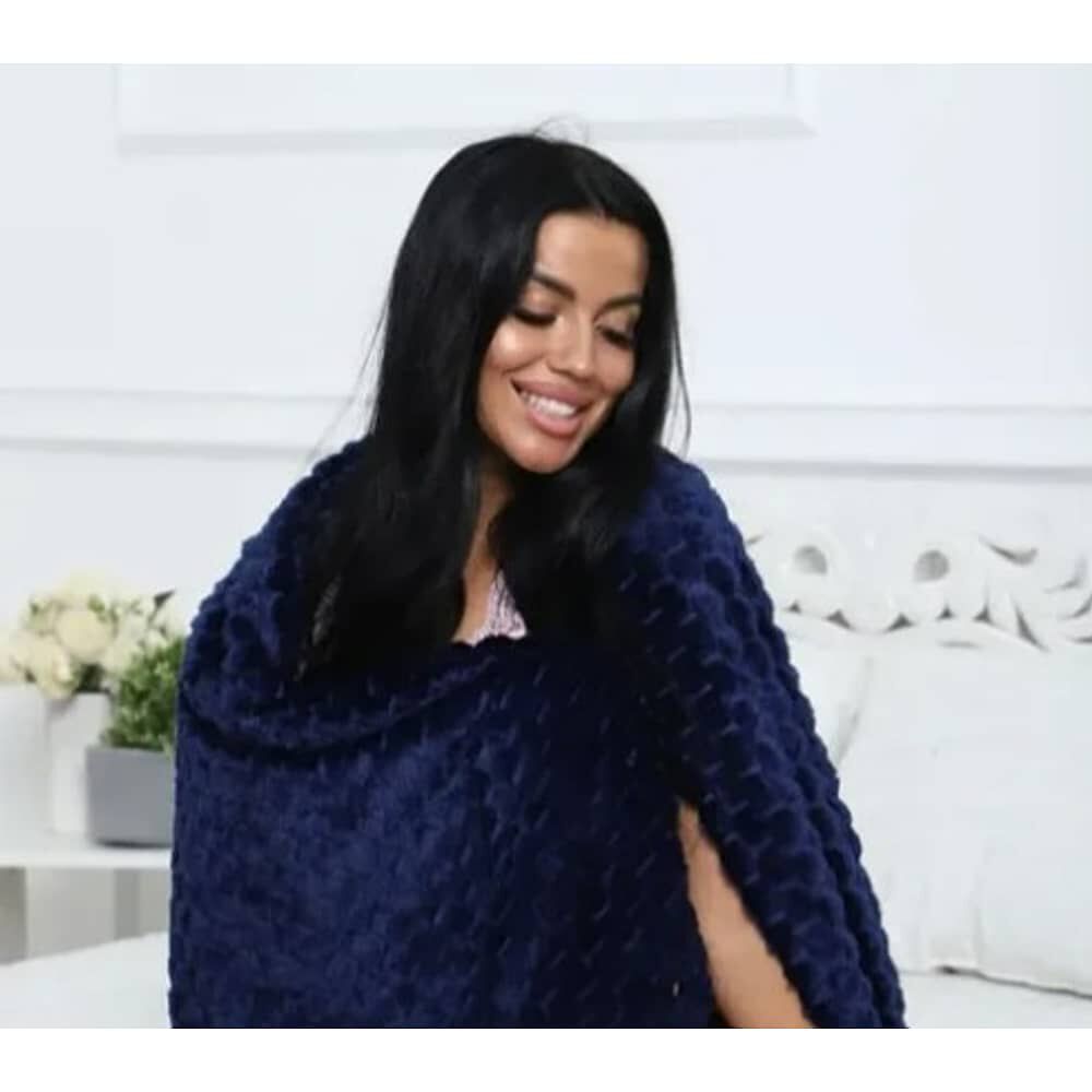 Mantas Para Cama Frazadas Decorativa Manta Azul image number 2.0