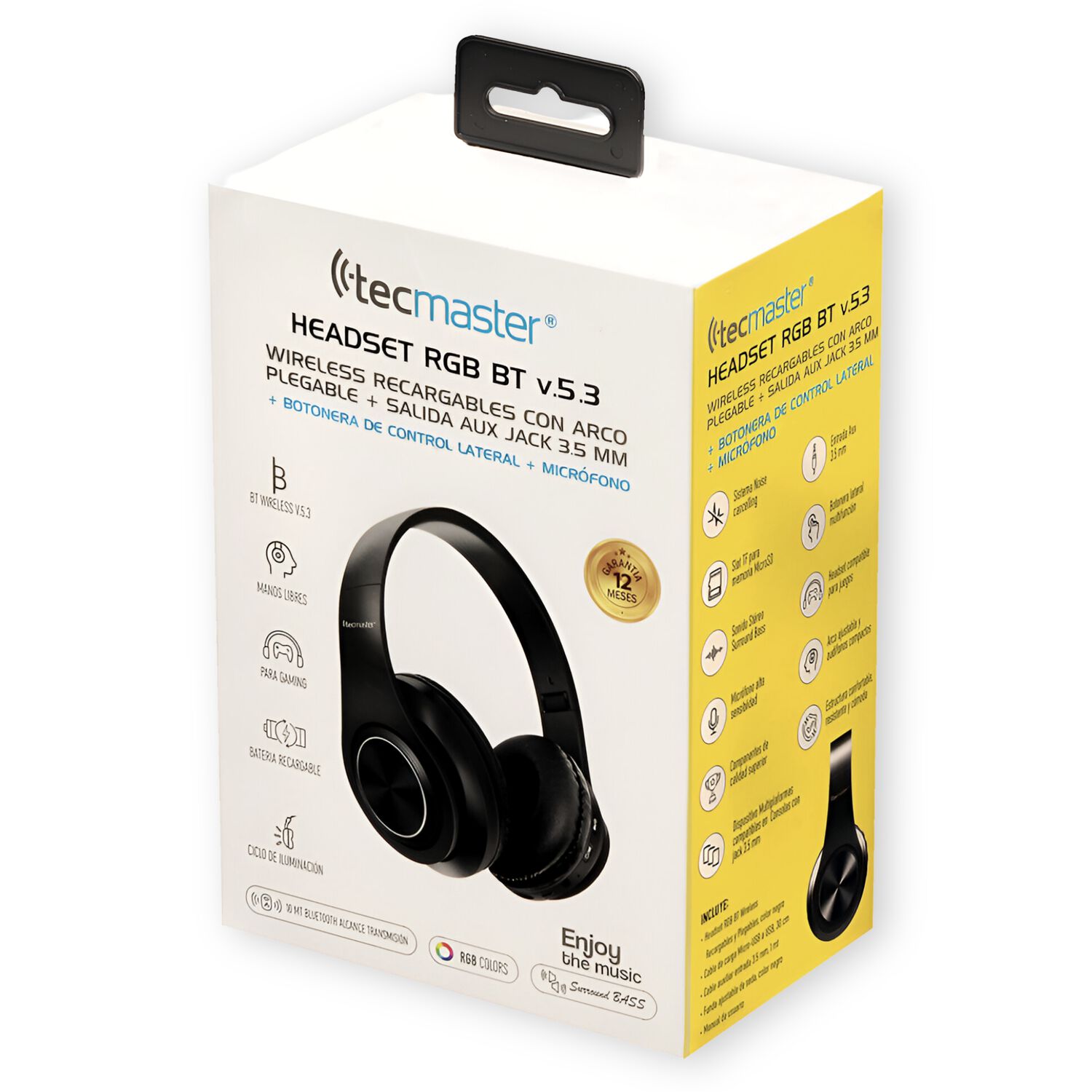 Aud&iacute;fonos Bluetooth 5.3 Rgb Plegable Multifuncionales Sd/mp3 image number 8.0