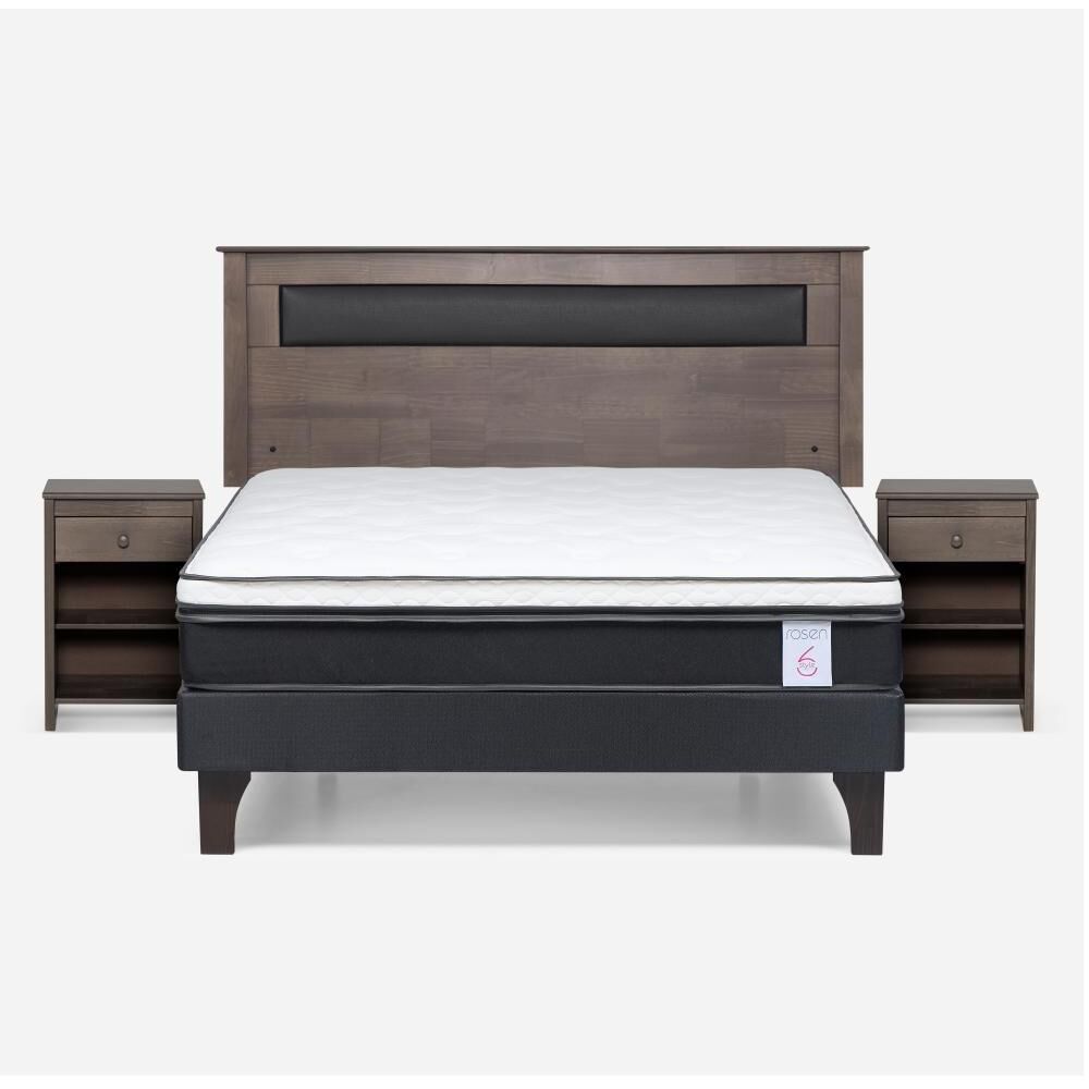 Cama Europea Rosen New Style 6 / 2 Plazas / Base Normal + Set De Maderas image number 0.0