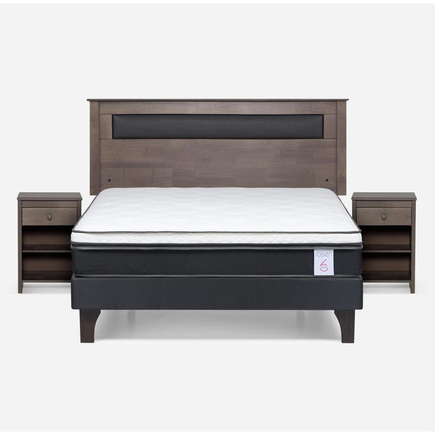 Cama Europea Rosen New Style 6 / 2 Plazas / Base Normal + Set De Maderas image number 0.0