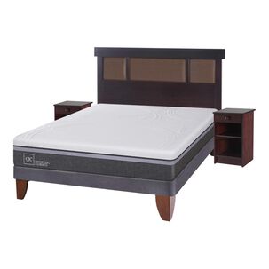 Cama Europea Cic Ortopedic / 2 Plazas / Base Normal + Set De Maderas