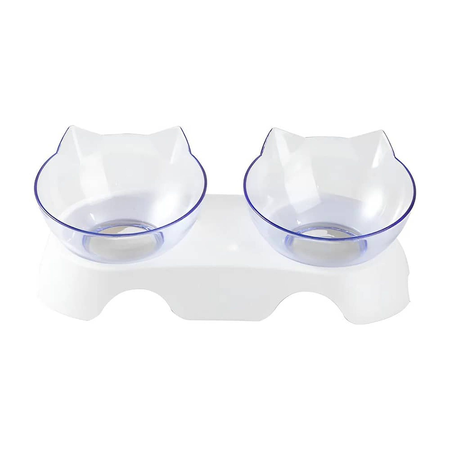Plato Doble Para Mascotas Comedero Doble Gatos Dispensador Alimentos Agua image number 2.0