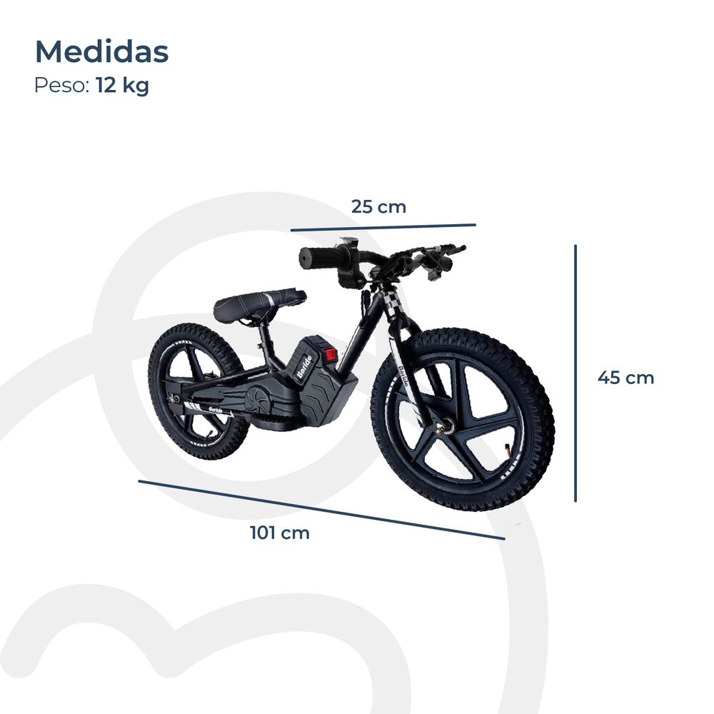 Bicicleta Eléctrica Beride Aro 12 Negra image number 3.0