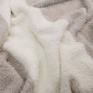 Manta De Franela Nautica 127x152 Fluffy Suavidad Superior Taupe