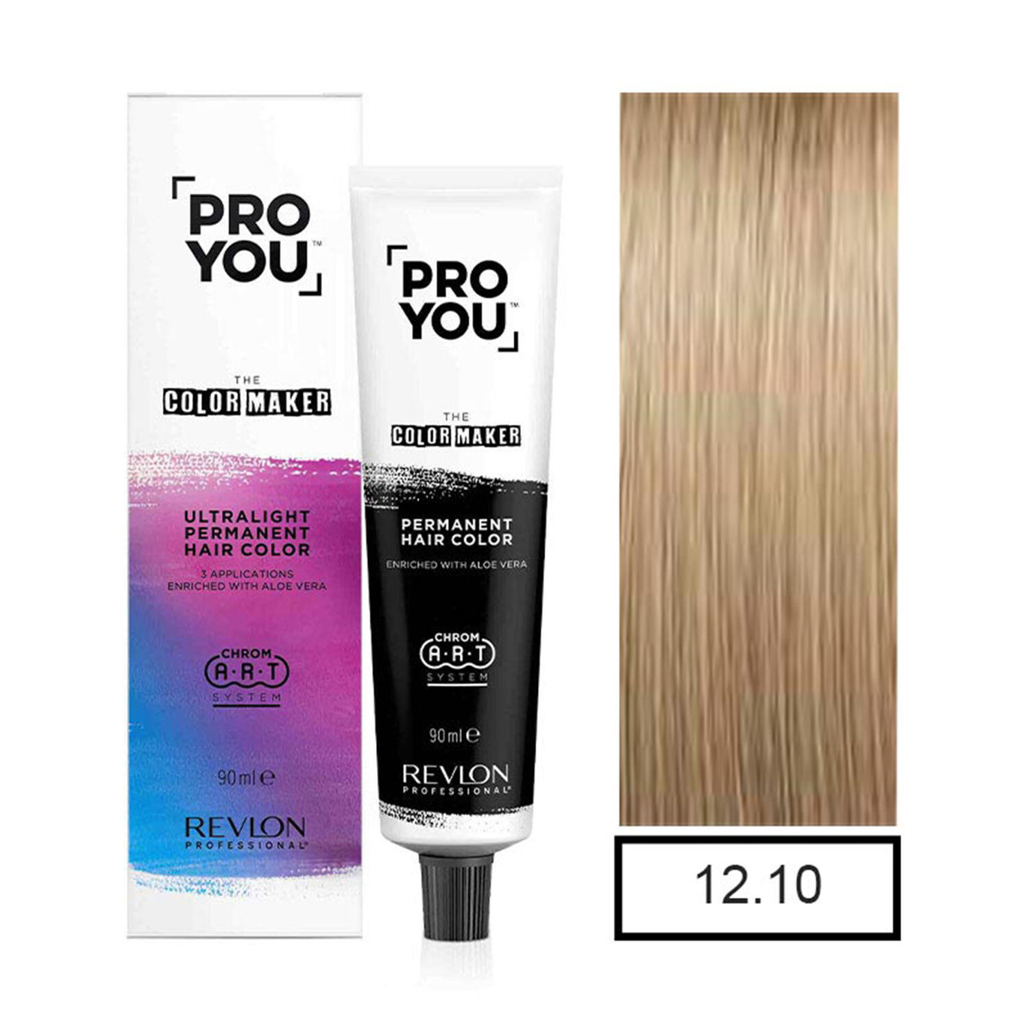 Pro You Color Maker Ultralight Tintura Permanente Rubio Plati. Ceniza 12.10 90ml +oxidante image number 0.0