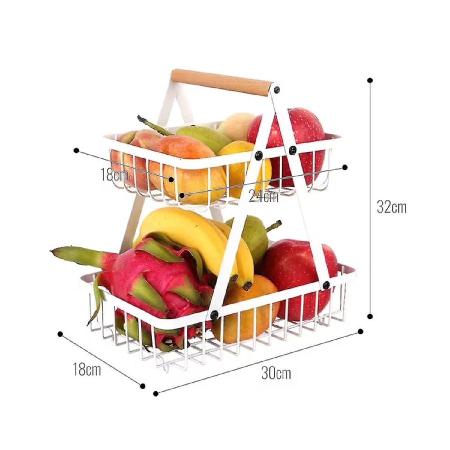 Frutera Panera Rack Organizador Metal 2 Niveles Rectangular image number 4.0