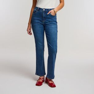 Jeans Focalizado Tiro Medio Straight Mujer Kimera
