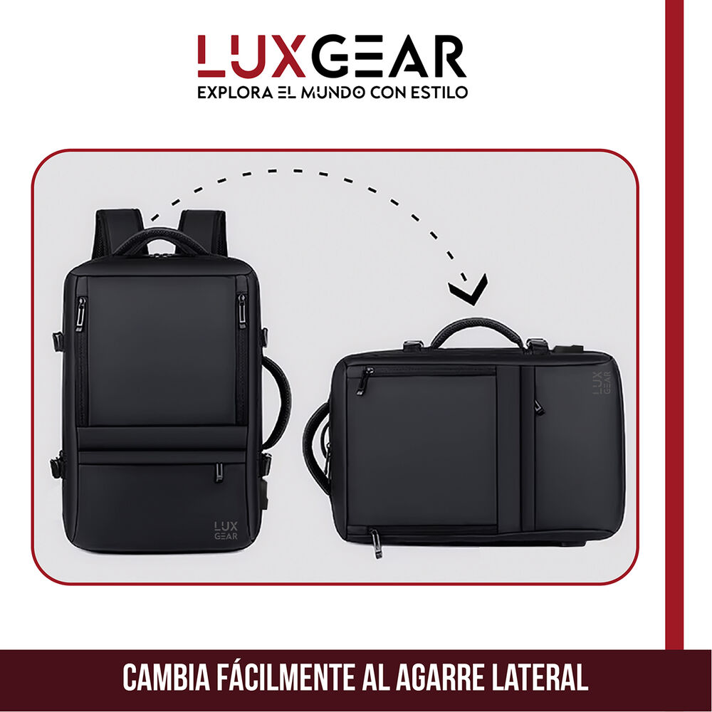 Mochila Maleta Viaje Cabina Luxgear Notebook Impermeable 48l image number 4.0