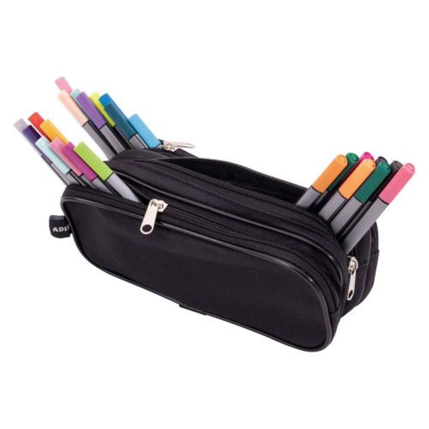 Estuche Escolar Triple Cierre Negro image number 1.0
