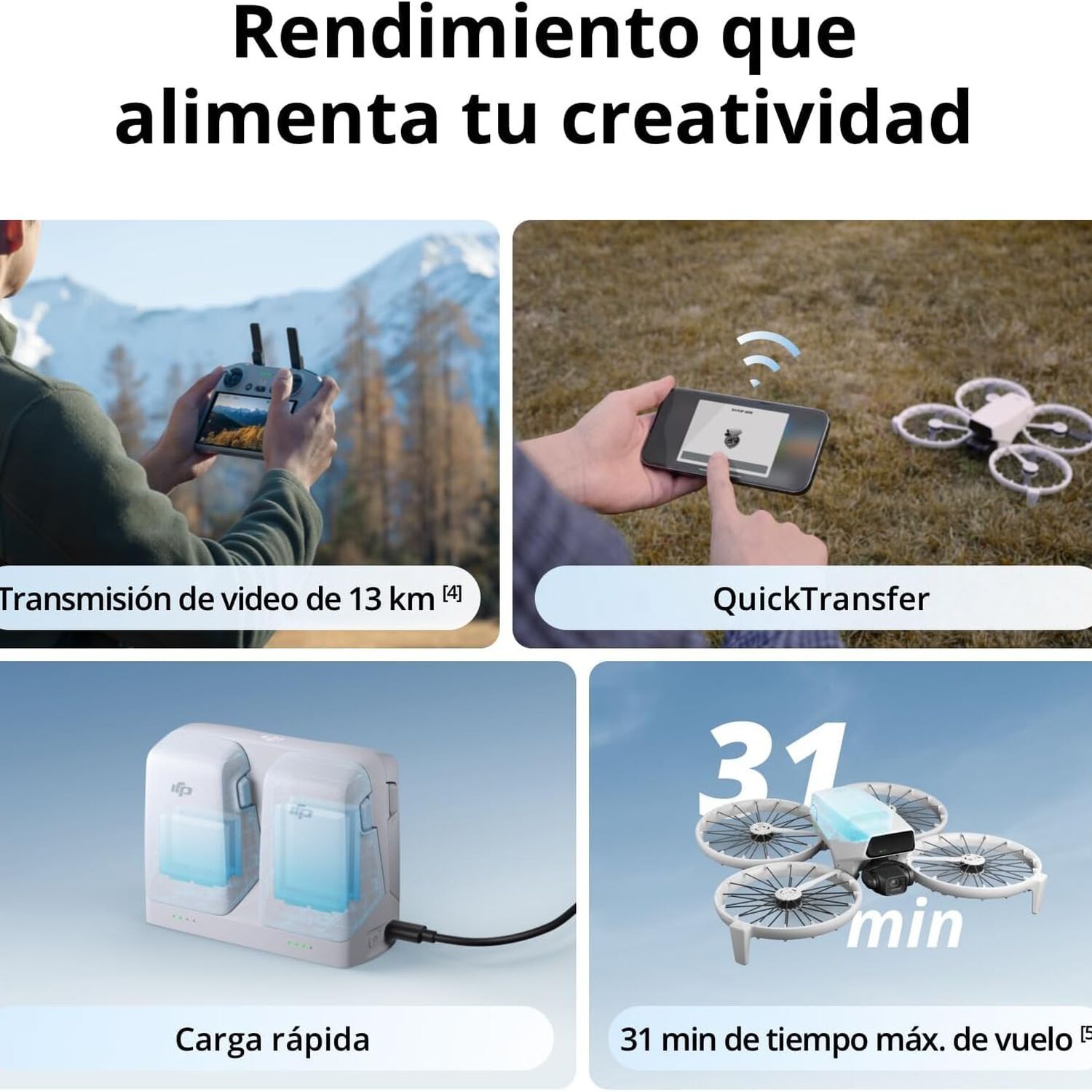 Dji Flip Gl (rc-n3) Dron Con C&aacute;mara 4k Uhd Estabilizaci&oacute;n En 3 Ejes image number 6.0