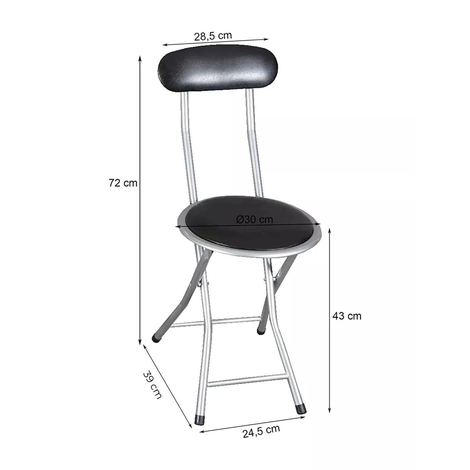 Silla Plegable Port&aacute;til Con Respaldo Multiuso Liviana Negro Y Gris image number 4.0