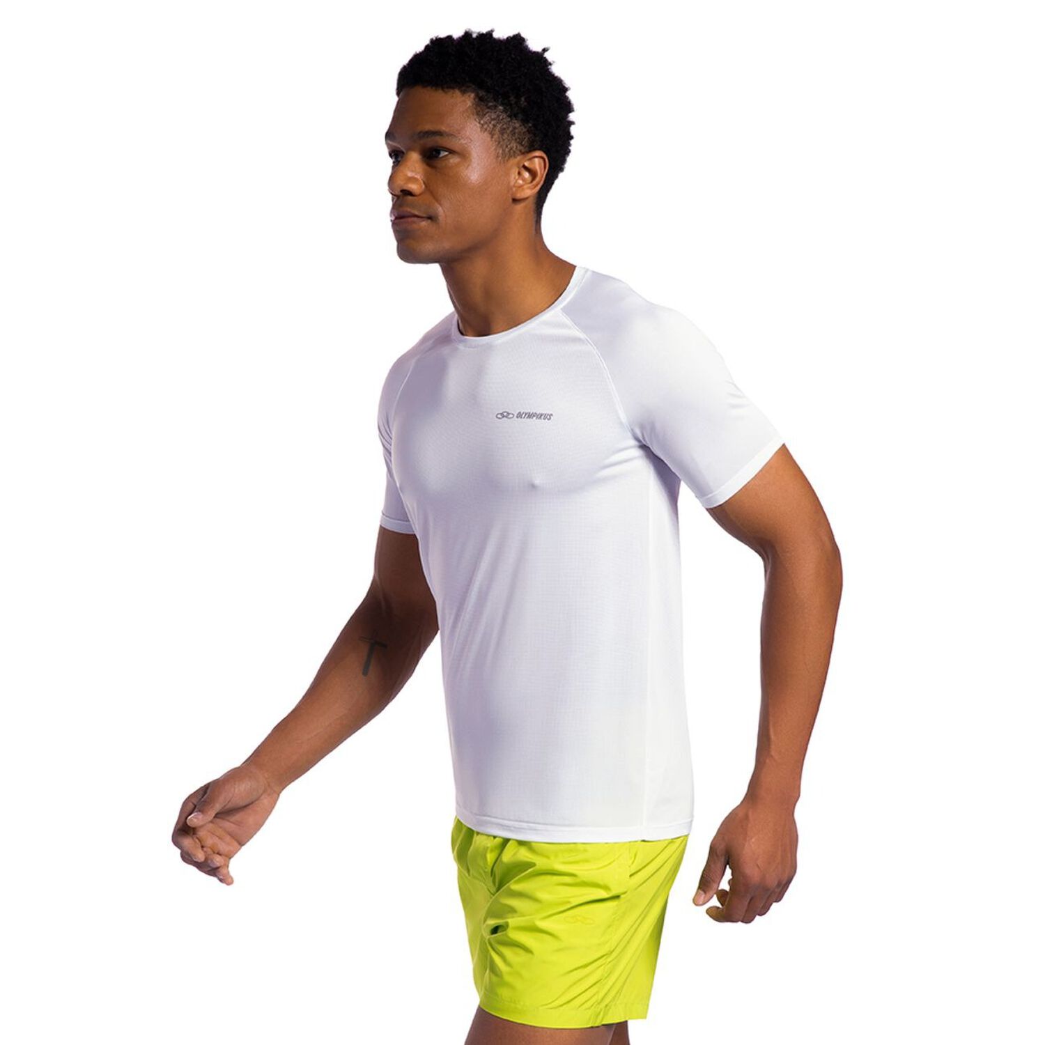 Polera Runner Manga Corta Blanca Hombre image number 1.0