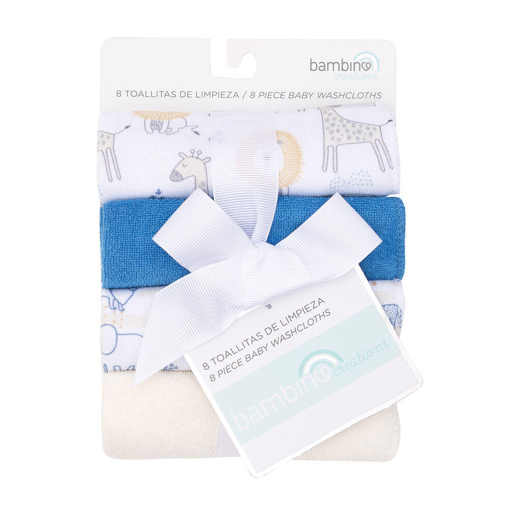 Set 8 Toallitas De Limpieza Azul Animales Niño image number 0.0