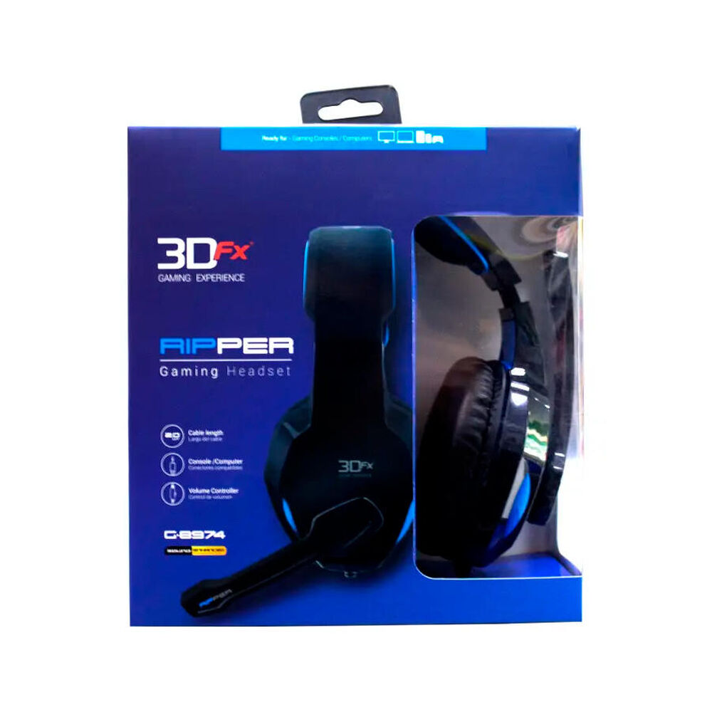 Aud&iacute;fonos Gamer Al&aacute;mbricos 3dfx Ripper Mlab Color Azul image number 3.0
