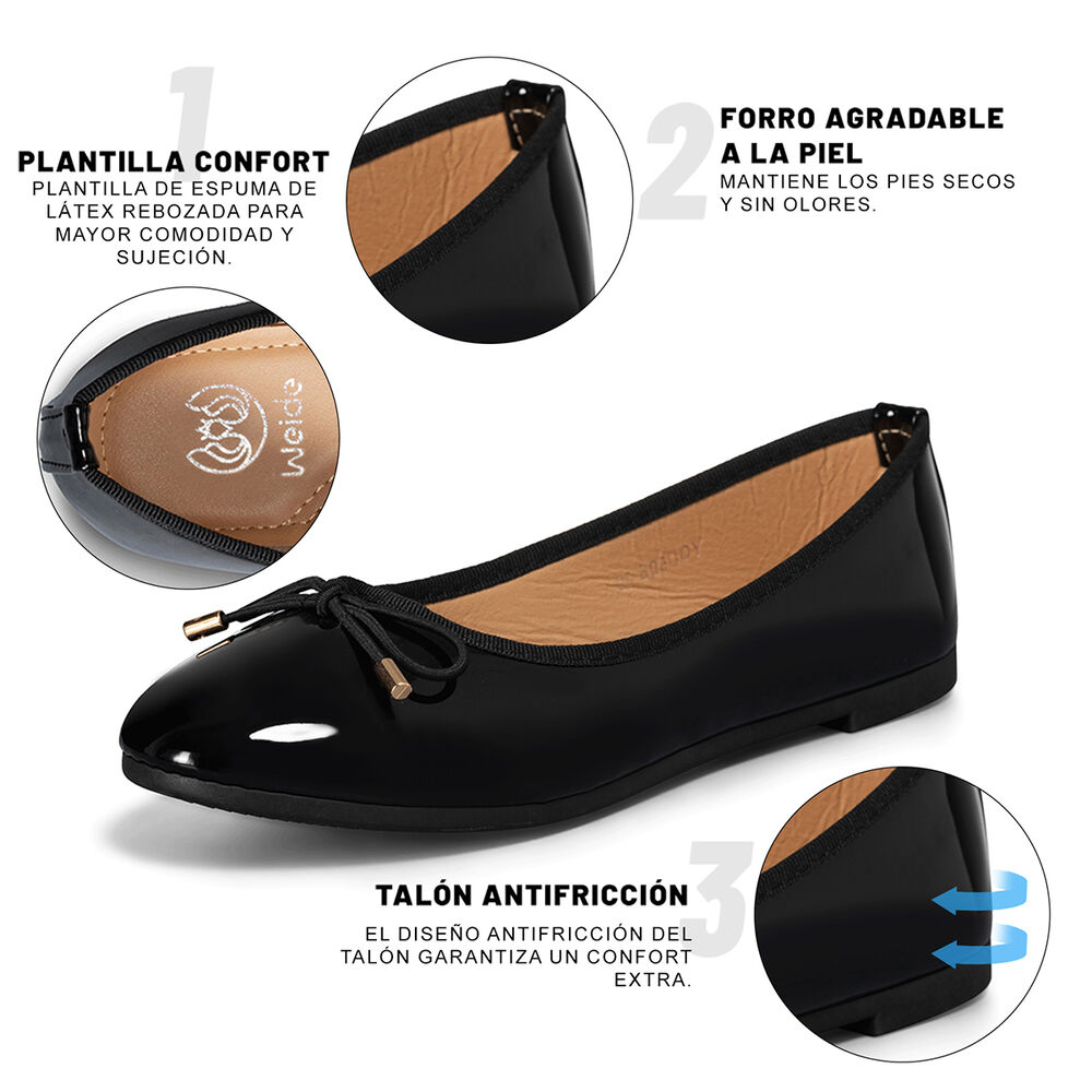 Ballerina Casual Charol Mujer Elegante Weide You506 image number 6.0