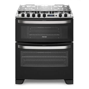 Cocina A Gas Fensa Doble Horno 76 Dbt Negra