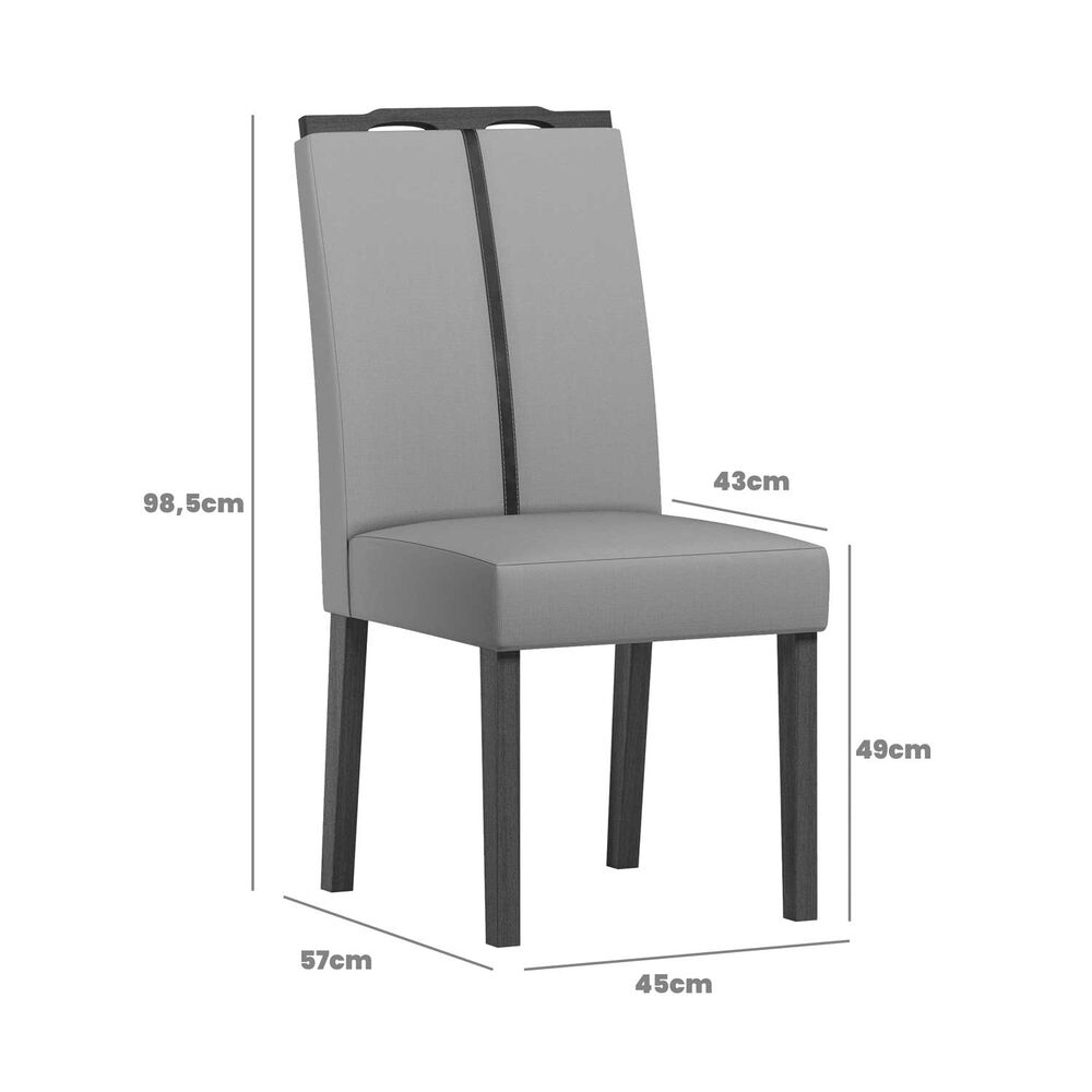 Juego De Comedor Sonatta Madera Maciza 160x90 Cm Vidrio 6 Sillas Beige image number 5.0