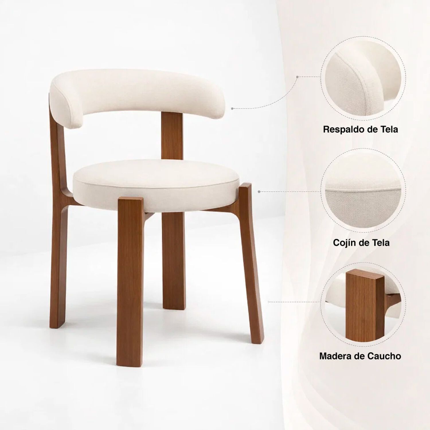 Pack De 2 Sillas Sitiales Hima Respaldo Curvo - Blanca image number 4.0
