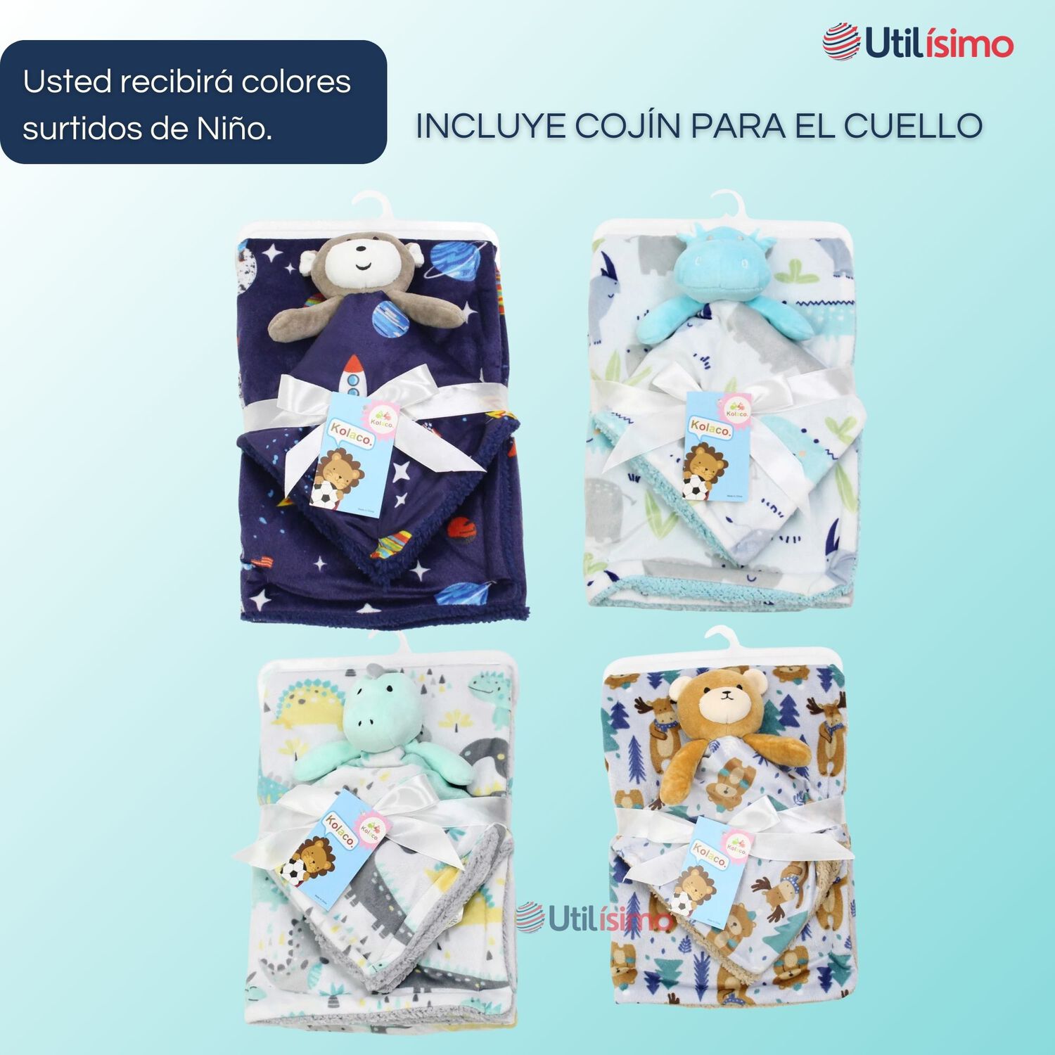Set Manta Frazada Polar Para Beb&eacute; Ni&ntilde;o + Peluche De Apego image number 1.0