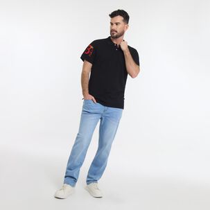 Polera Básica Manga Corta Cuello Piqué Hombre The King's Polo Club