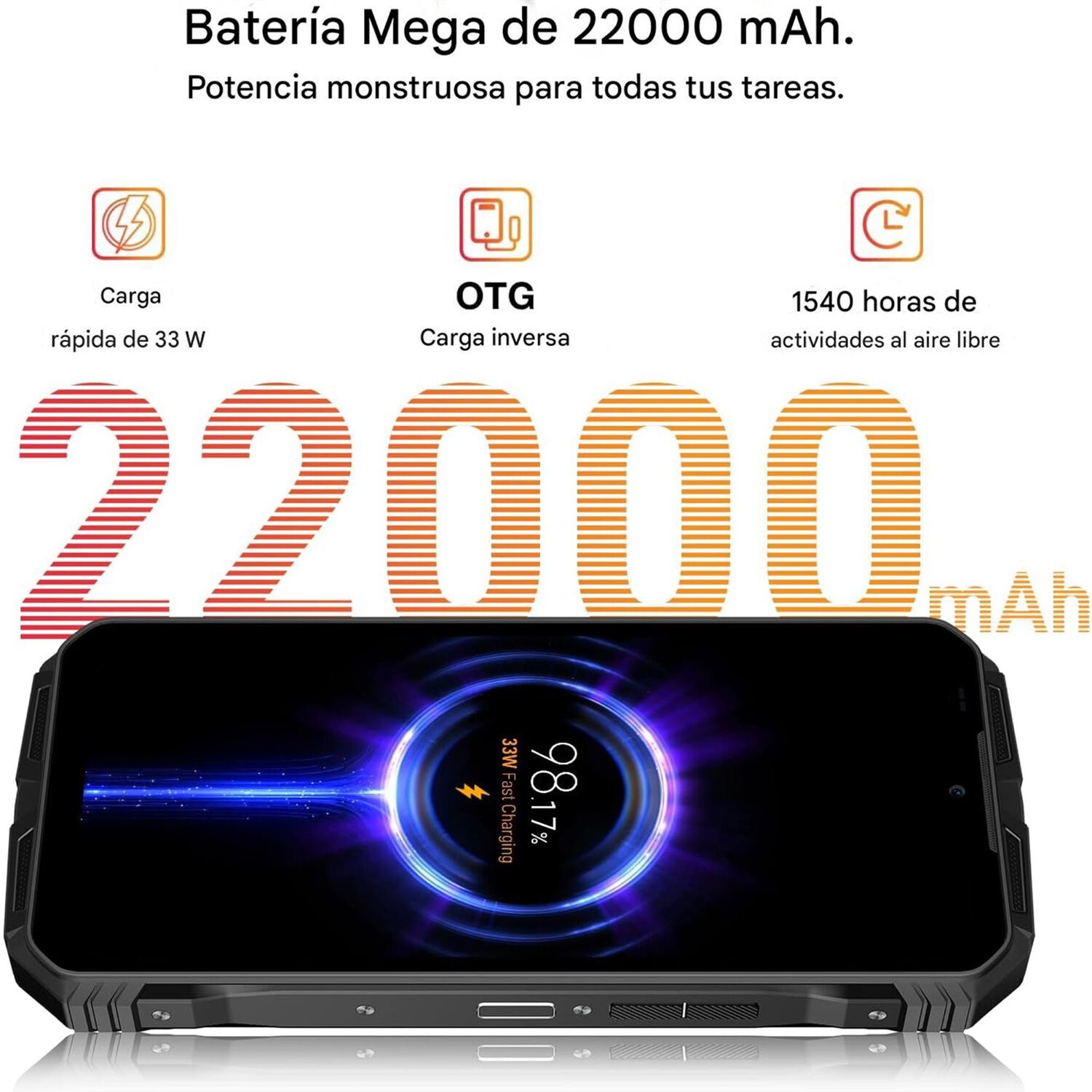 Doogee V Max Plus - Bater&iacute;a Monstruo Dura D&iacute;as Uso Extremo image number 2.0